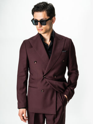 Costum Burgundy Barbati De Vara Lana Vitale Barberis Super110 BMan0052