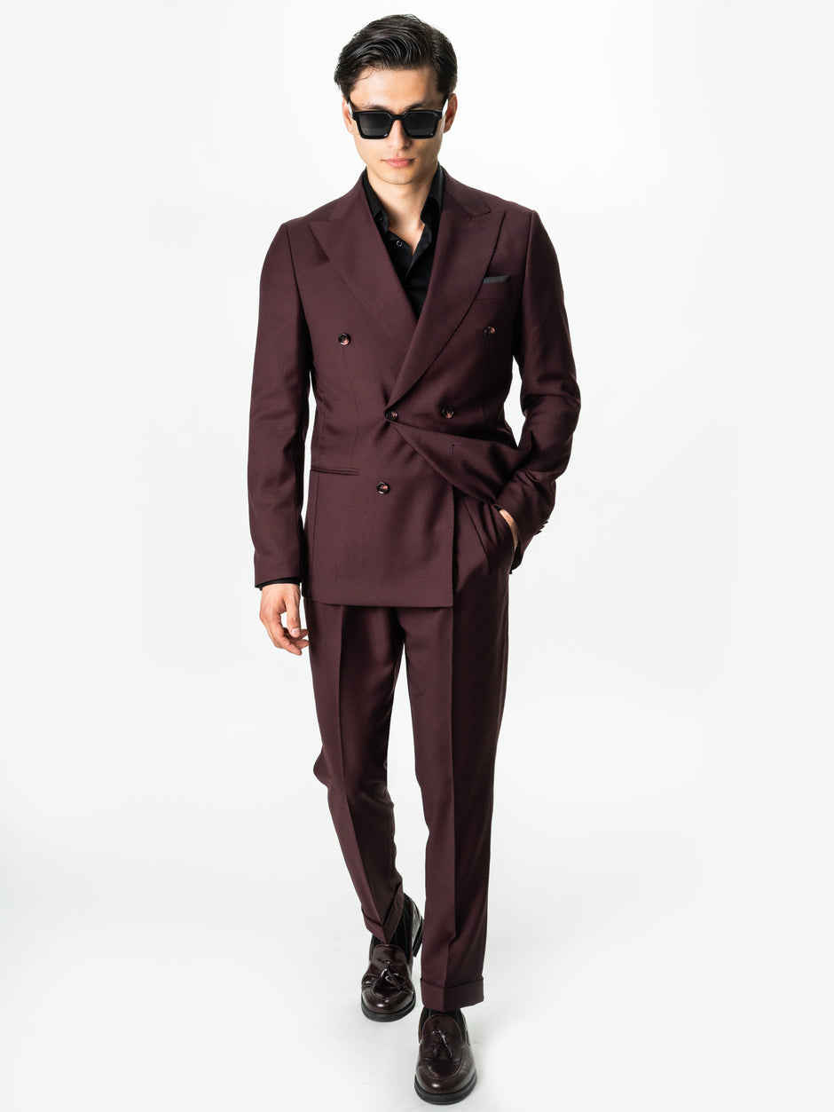 Costum Burgundy Barbati De Vara Lana Vitale Barberis Super110 BMan0052 (4)