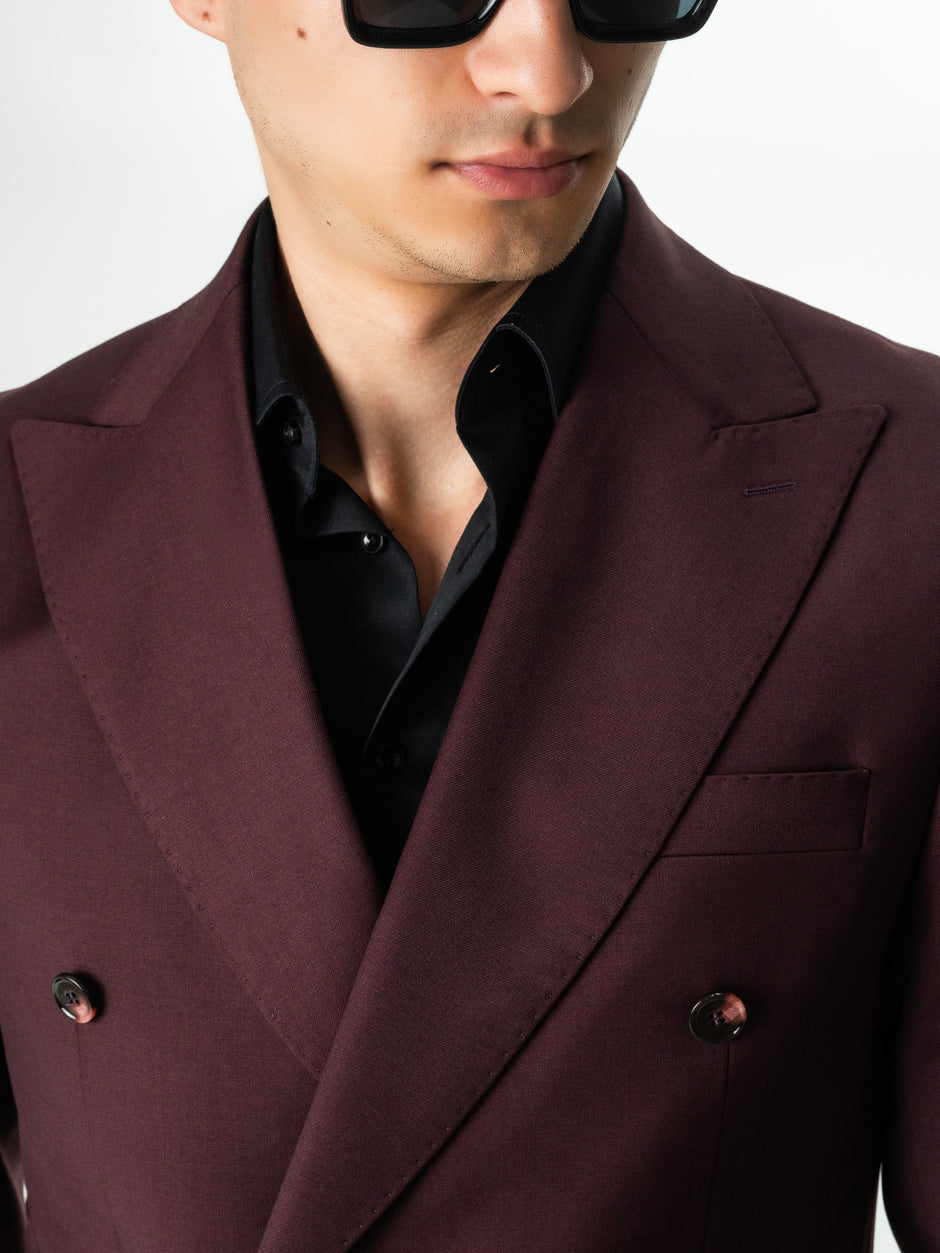 Costum Burgundy Barbati De Vara Lana Vitale Barberis Super110 BMan0052 (3)