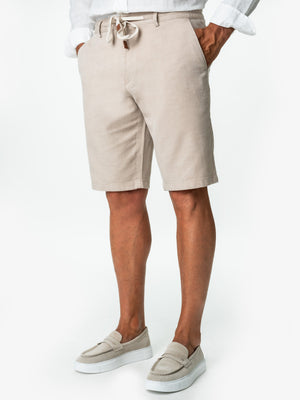 Pantaloni Scurti De In Natural Elastici Crem Barbati Vara BMan173