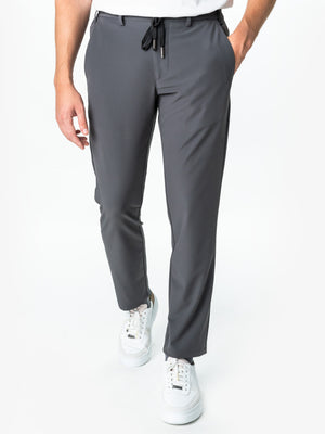 Pantaloni Flexo Cu Snur Barbati Gri Inchis Din Spandex All Season BMan708