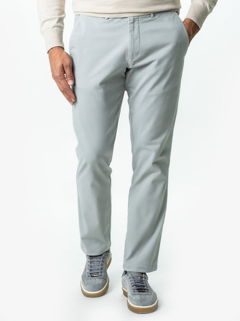 Pantaloni Casual Barbati Chinos Gri Bumbac Office Relax Fit BMan0020