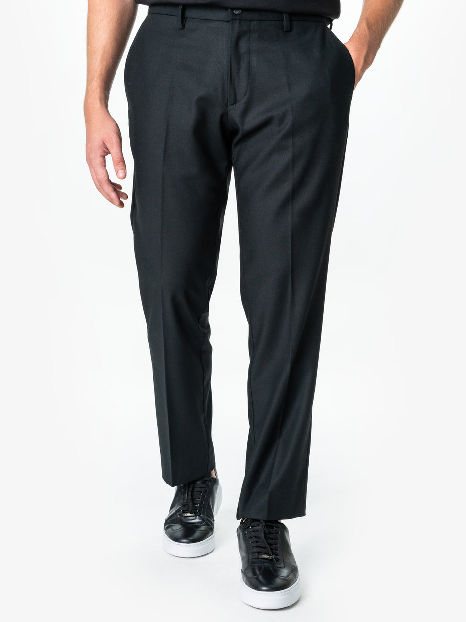 Pantaloni Office Barbati Negru Mat Din Lana Vitale Barberis Super100 Bman0006 (2)