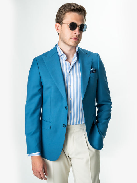 Sacou Necaptusit De Vara Barbati Albastru Ocean Stofa Vitale Barberis Bman0028