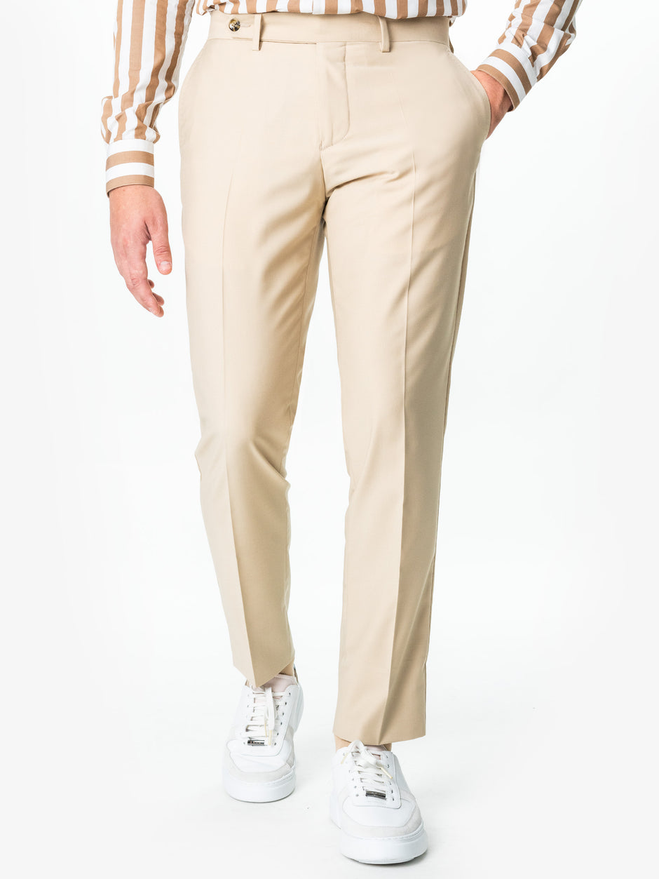 Pantaloni Barbati Crem Smart Casual Din Stofa Lana Sarto BMan700 (4)