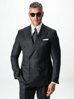 Costum Negru Barbati De Vara Lana Vitale Barberis Super110 BMan0052