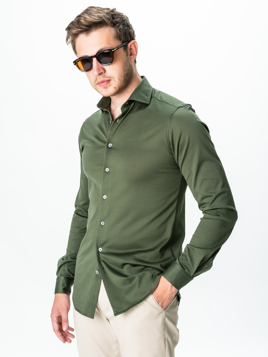 Camasa Casual & Office Barbati Verde Bumbac Organic BMan0052 (3)