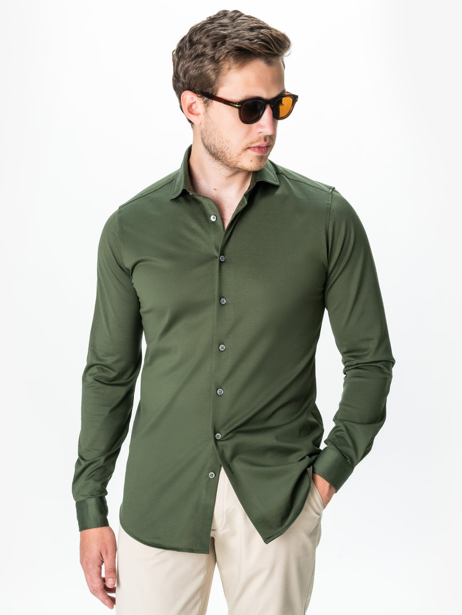 Camasa Casual & Office Barbati Verde Bumbac Organic BMan0052 (7)