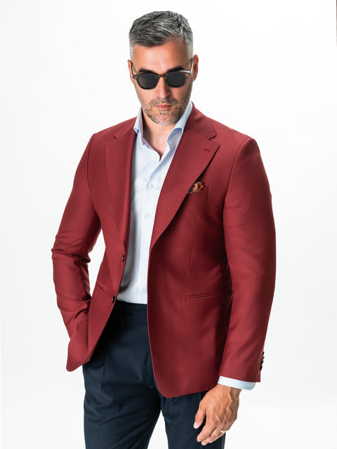 Sacou Barbati Rosu Caramiziu De Vara Smart Casual BMan0002