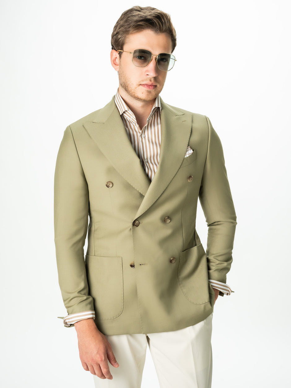 Sacou Doua Randuri Barbati Verde Maslin Lana Vitale Barberis Bman0029 (1)