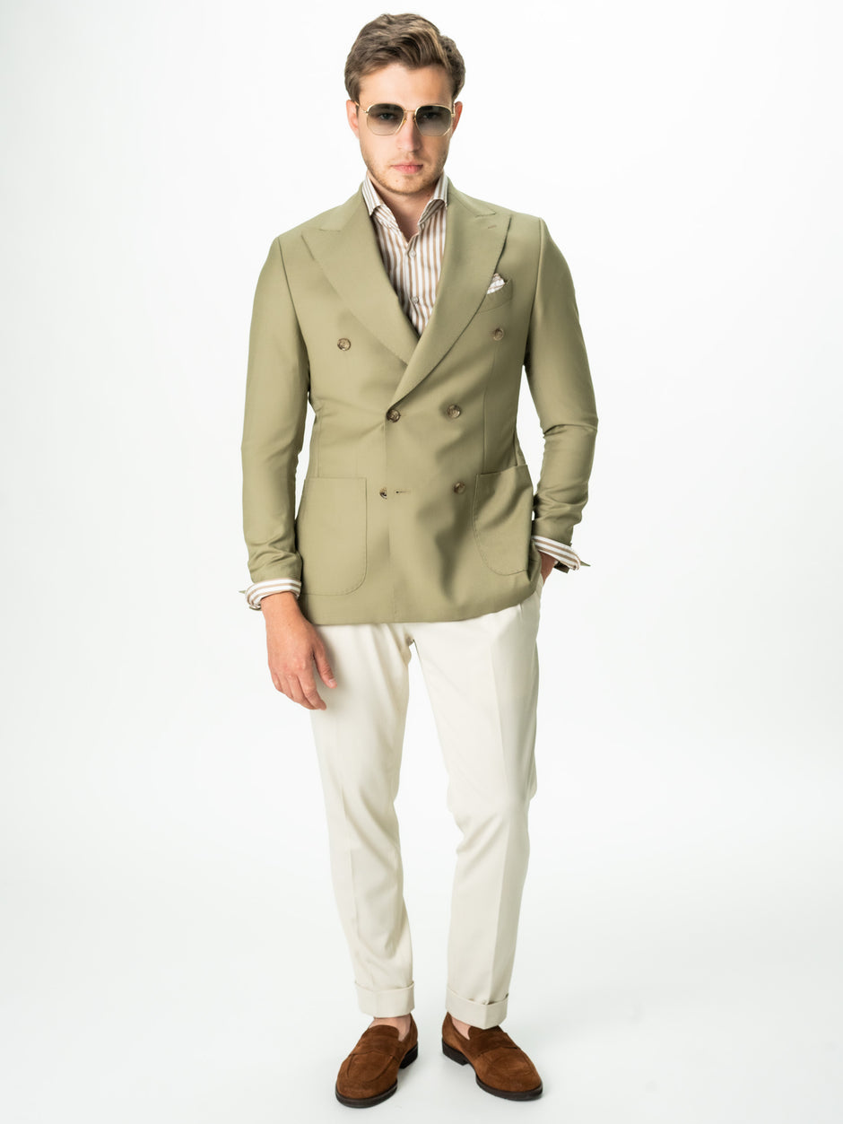 Sacou Doua Randuri Barbati Verde Maslin Lana Vitale Barberis Bman0029 (2)