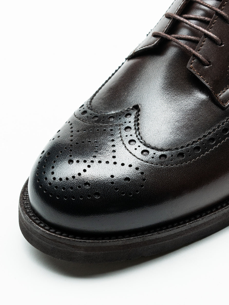 Pantofi Maro Inchis Barbati Eleganti & Business All Season Design Derby Brogue 100% Piele Naturala BMan0409 (4)