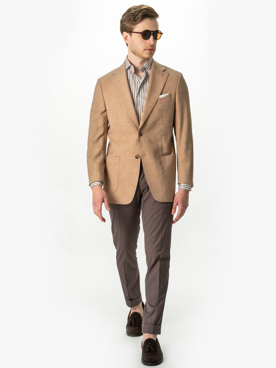 Camasa Barbati Maro Cappuccino In Dungi Smart Casual  BMan0015 (8)