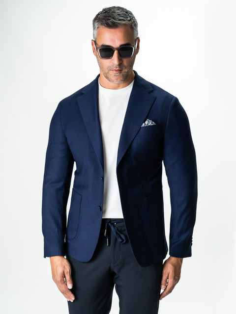 Sacou Smart Casual Barbati Albastru Indigo All Season Stofa Sarto BMan0033