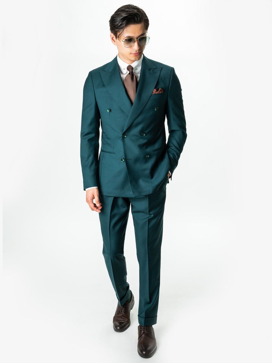 Costum Verde Petrol Barbati De Vara Lana Vitale Barberis Super110 BMan0052 (6)