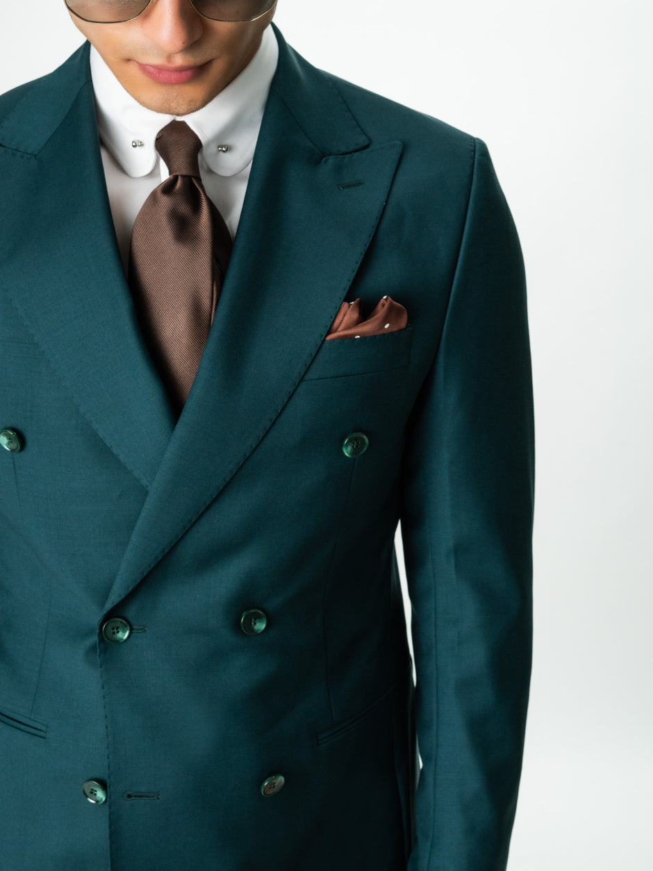 Costum Verde Petrol Barbati De Vara Lana Vitale Barberis Super110 BMan0052 (3)