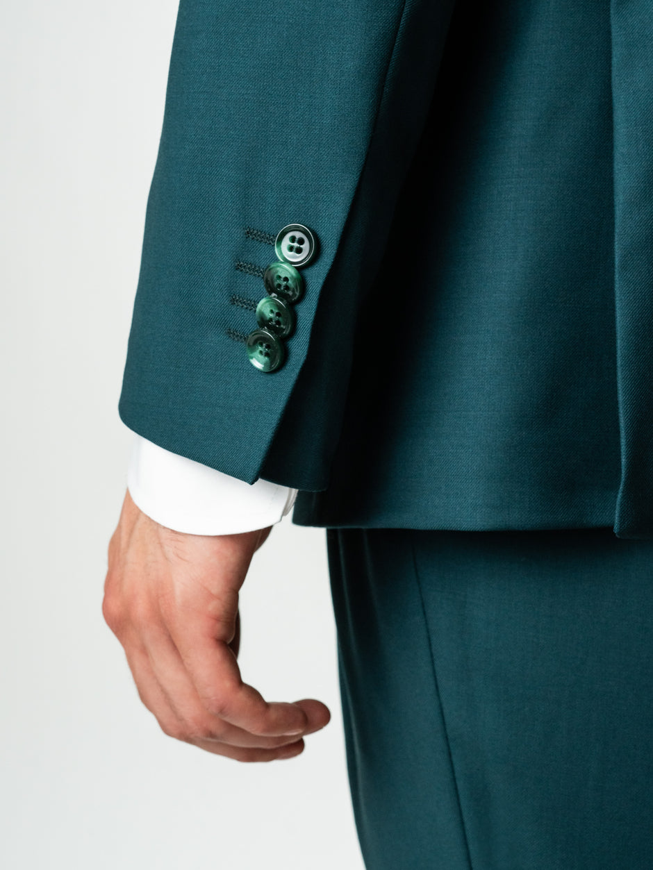 Costum Verde Petrol Barbati De Vara Lana Vitale Barberis Super110 BMan0052 (5)