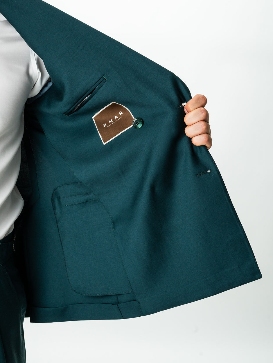 Costum Verde Petrol Barbati De Vara Lana Vitale Barberis Super110 BMan0052 (4)