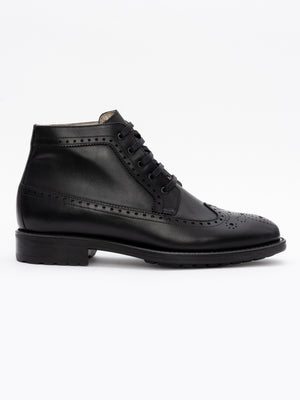 Ghete Barbati Negre Model Brogue din 100% Piele Naturala Bman100