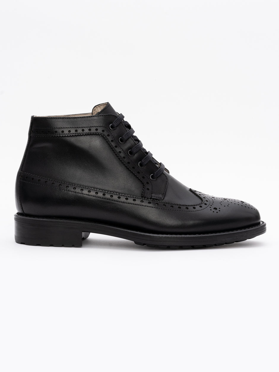 Ghete Barbati Negre Model Brogue din 100% Piele Naturala Bman100 (1)